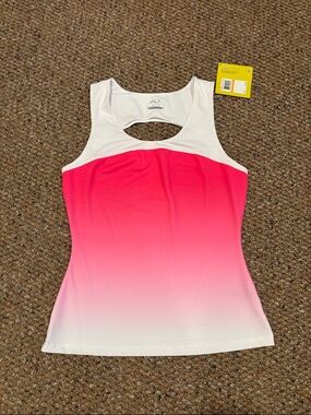 Fila White and Pink Ombre Athletic Tank